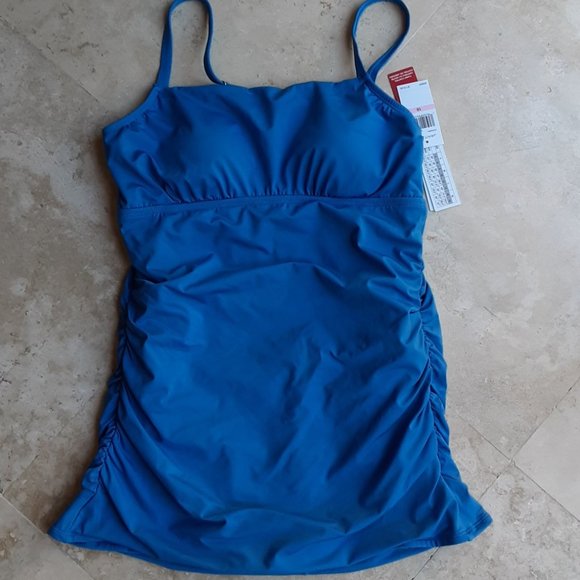Jantzen Swim Jantzen One Piece Solid Blue Swimdress 1 Poshmark